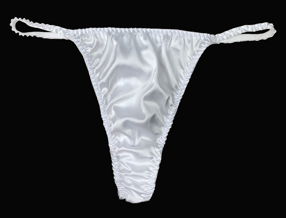 Satin T-String Thong White XL/8