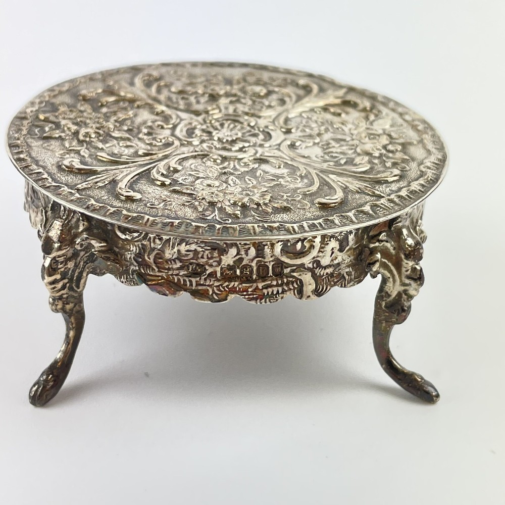 Antique Solid Silver Miniature Rococo Style Round Table Isaac Manheim 1902
