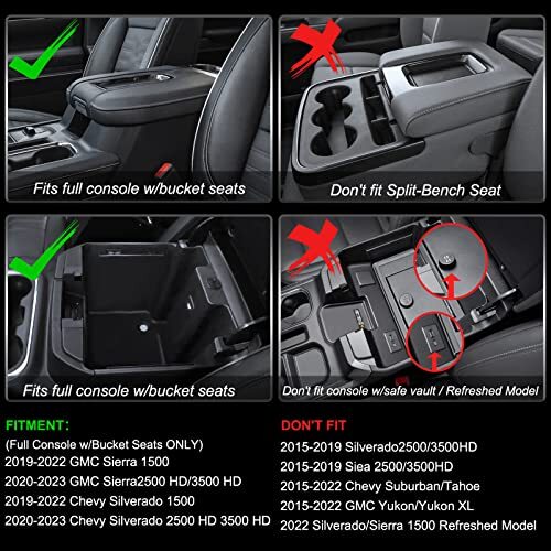 Center Console Organizer Compatible with 2019-2022 GMC Sierra/Chevy