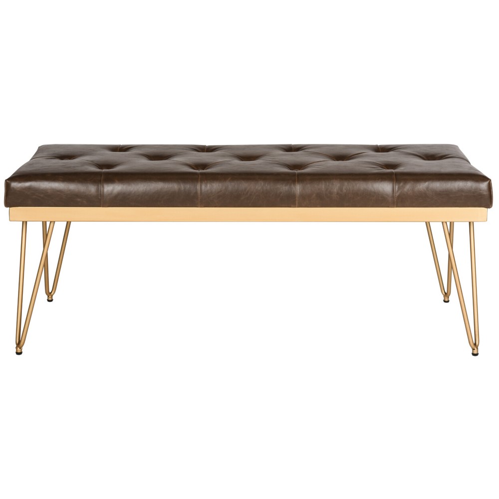 SAFAVIEH Marcella Bench | Brown / Gold |
