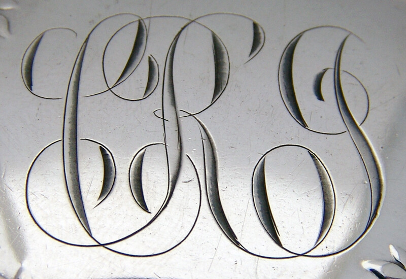 Rose and Scroll Soap Box Gorham Sterling Silver 1898 CRJ Monogram