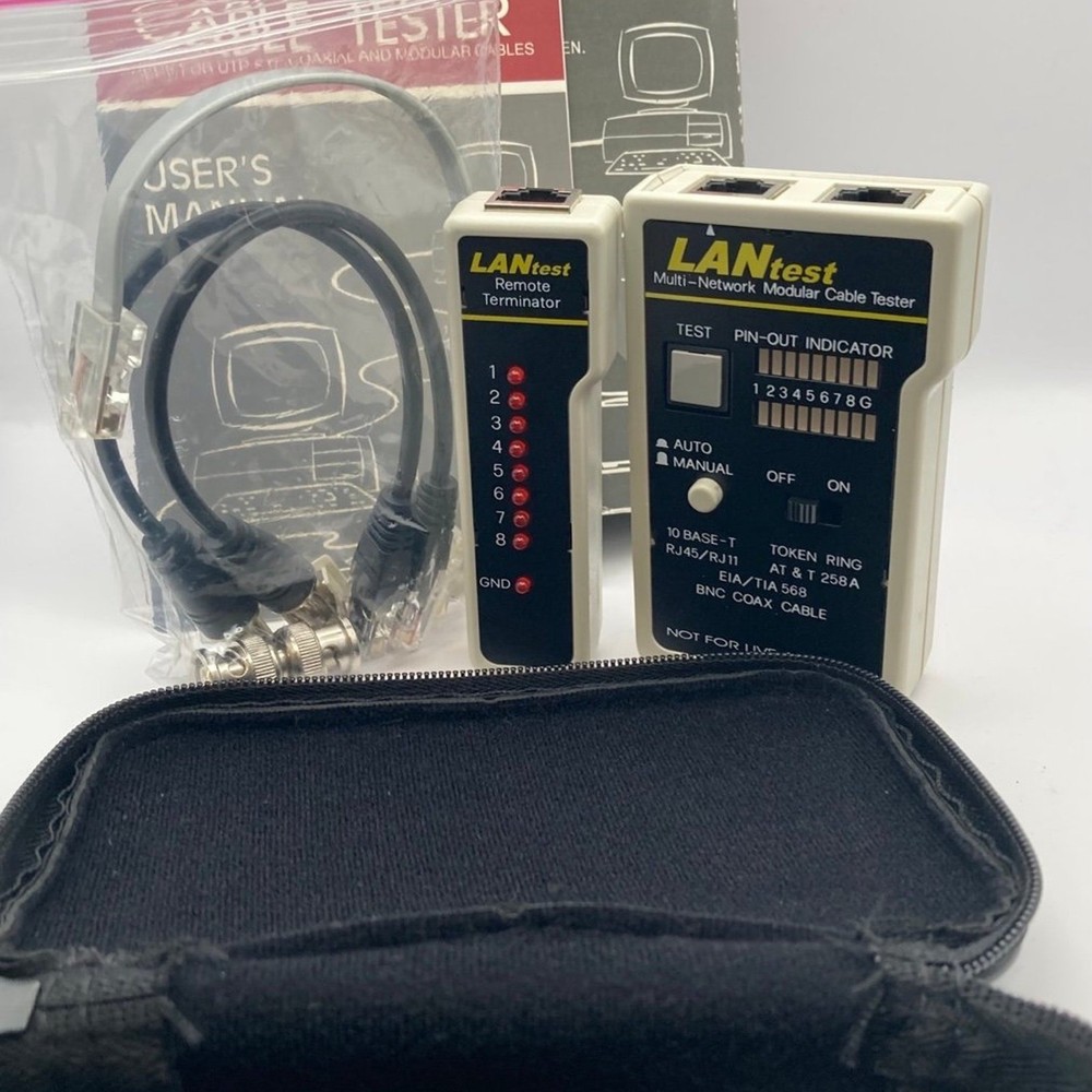 Cable Lan Enhanced Network Cable Tester & Terminator Zipper Case Nos