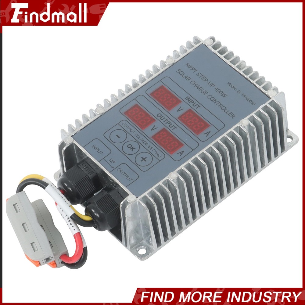 Findmall Solar Battery Charge Controller Boost MPPT Voltage Adjustable 400W