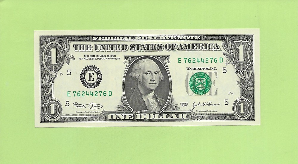 2003 ..UNCIRC $1  E 7624 4276 D  .... 2003 $1  E-D      NICE NOTE     FRN