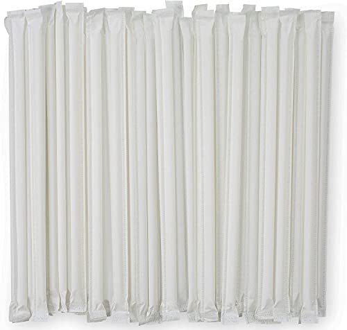 500Pack Individually Wrapped Drinking Straws Disposable Plastic Straws for Party