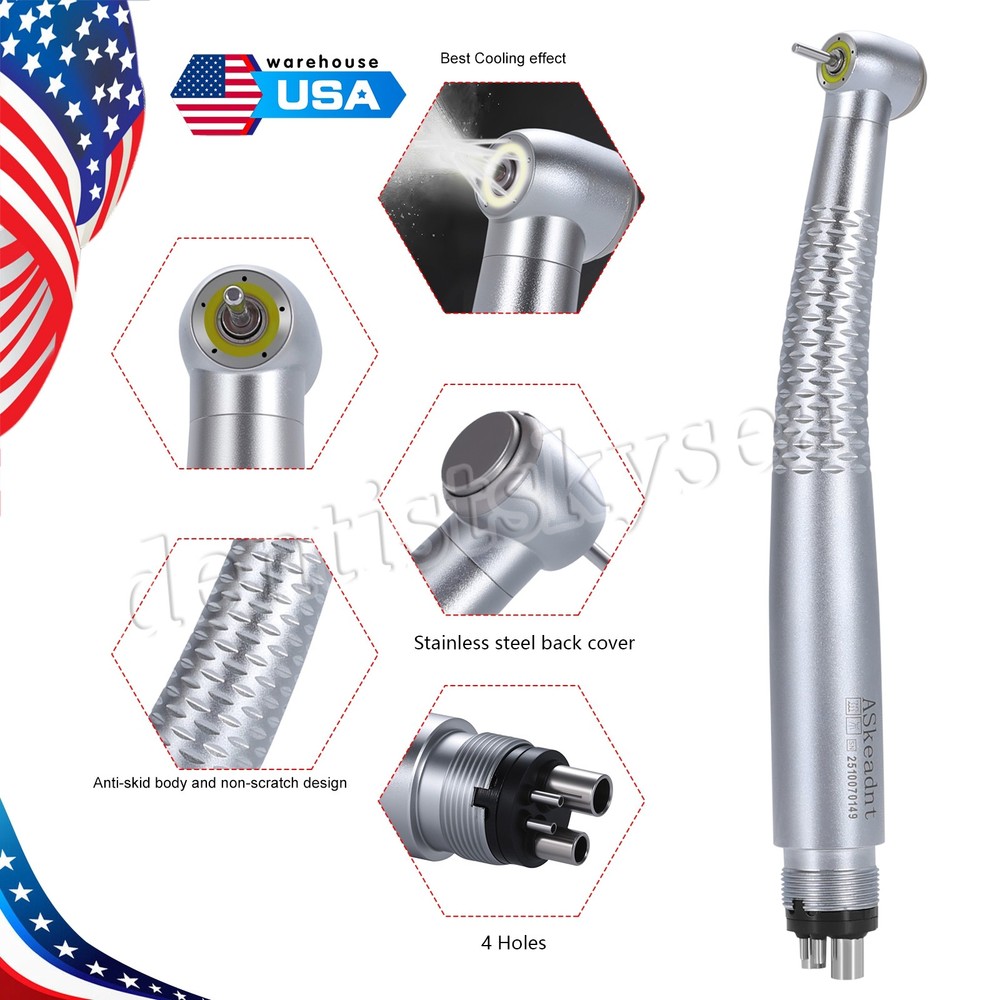 Dental Ring LED Optic High Speed Handpiece E-Generator Shadowless 4 Hole