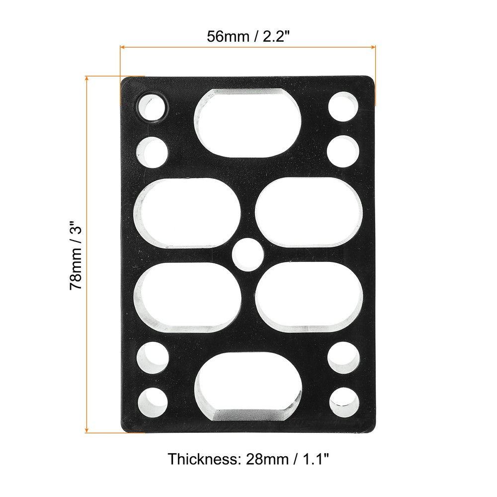 1.1" Skateboard Riser Pads, 10Pcs Riser Pads Angle Shock Pads, Black