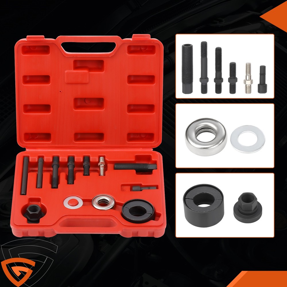 13pc Power Steering Pump Pulley Puller Remover & Alternator Installer Tool Kit .