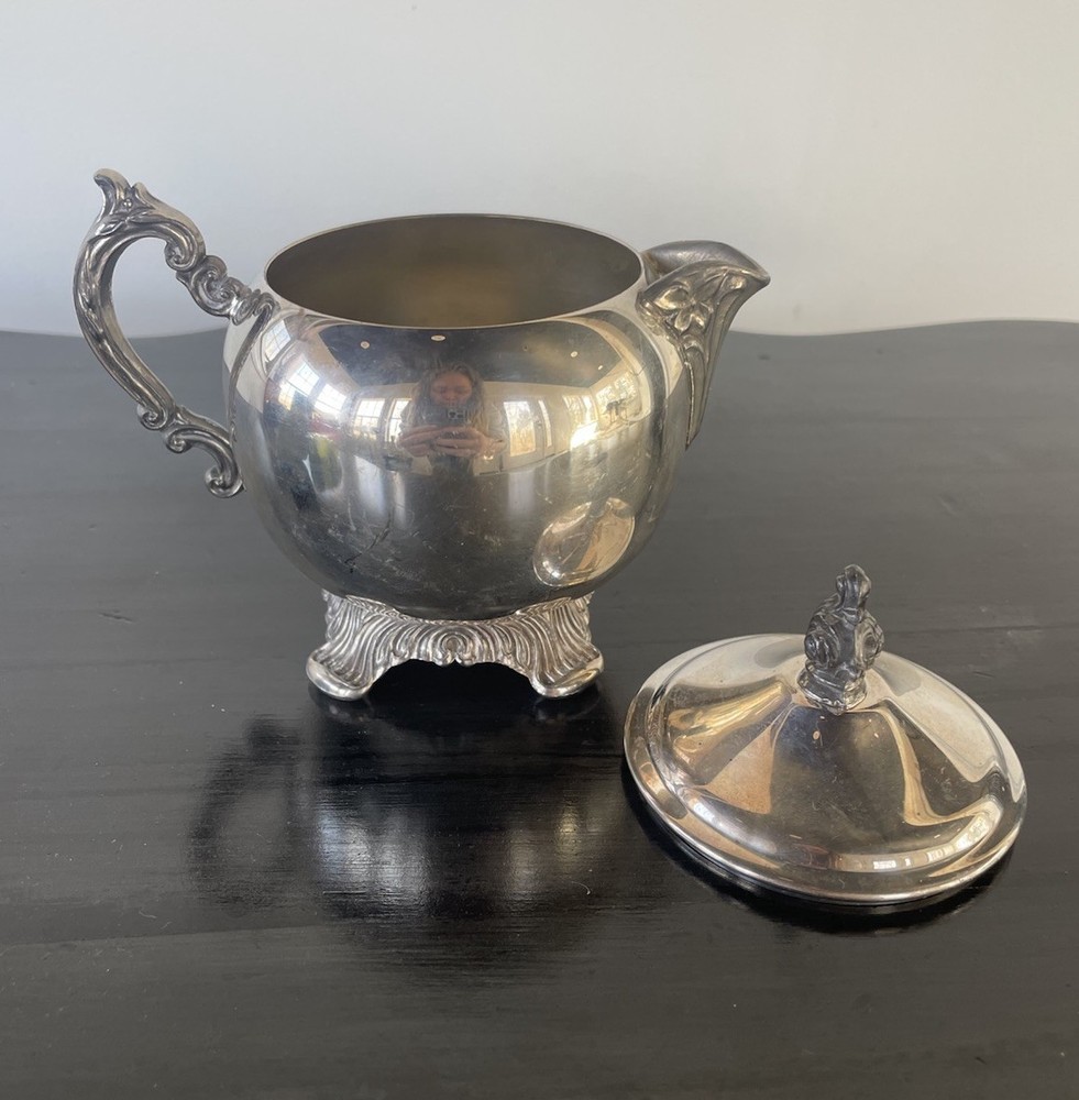 Vintage FB Rogers Silver Plate Footed Creamer With Lid