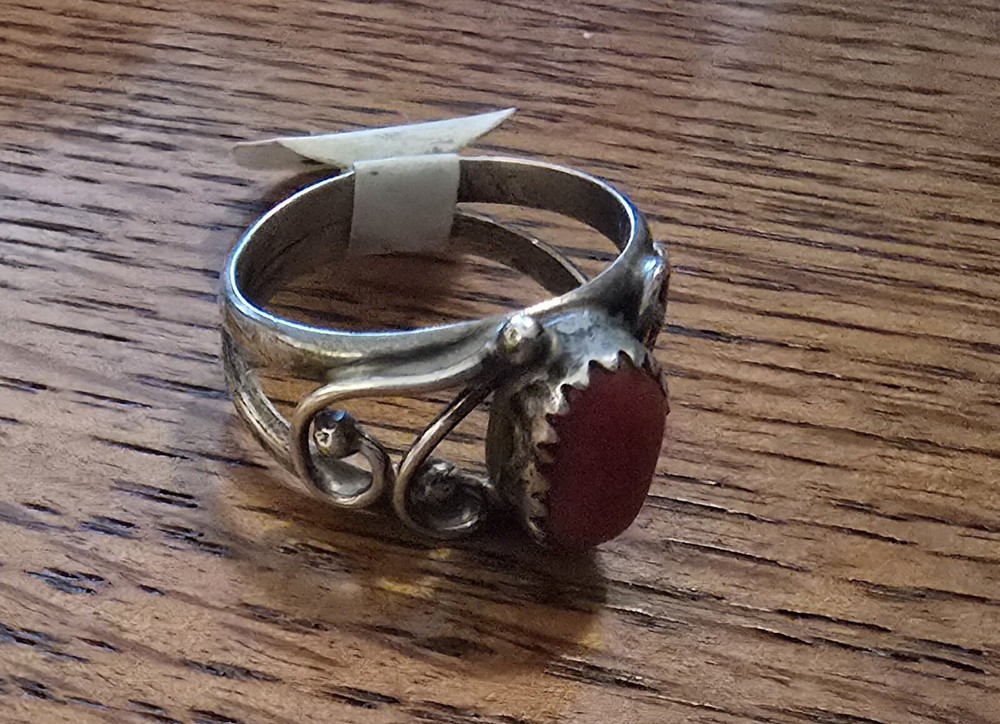 NWT NATIVE AMERICAN RING Coral Size 5