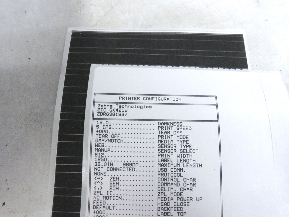 Zebra GK420d Label Printer * Tested Working * USB Ethernet