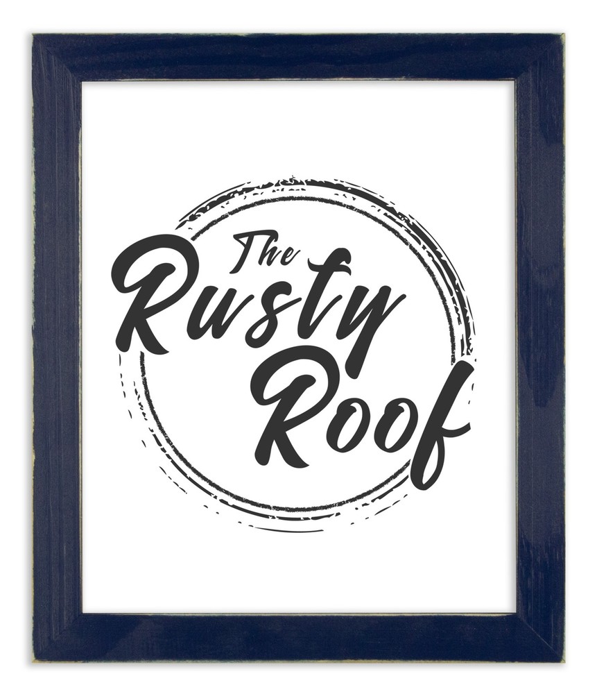 Distressed Emily - Deep Blue Picture Frame - Solid Wood