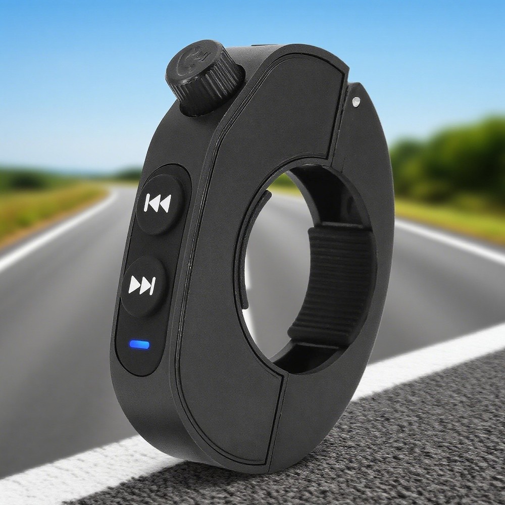 Black Wireless Bluetooth Media Button Remote Controller For Motorcycle Handlebar