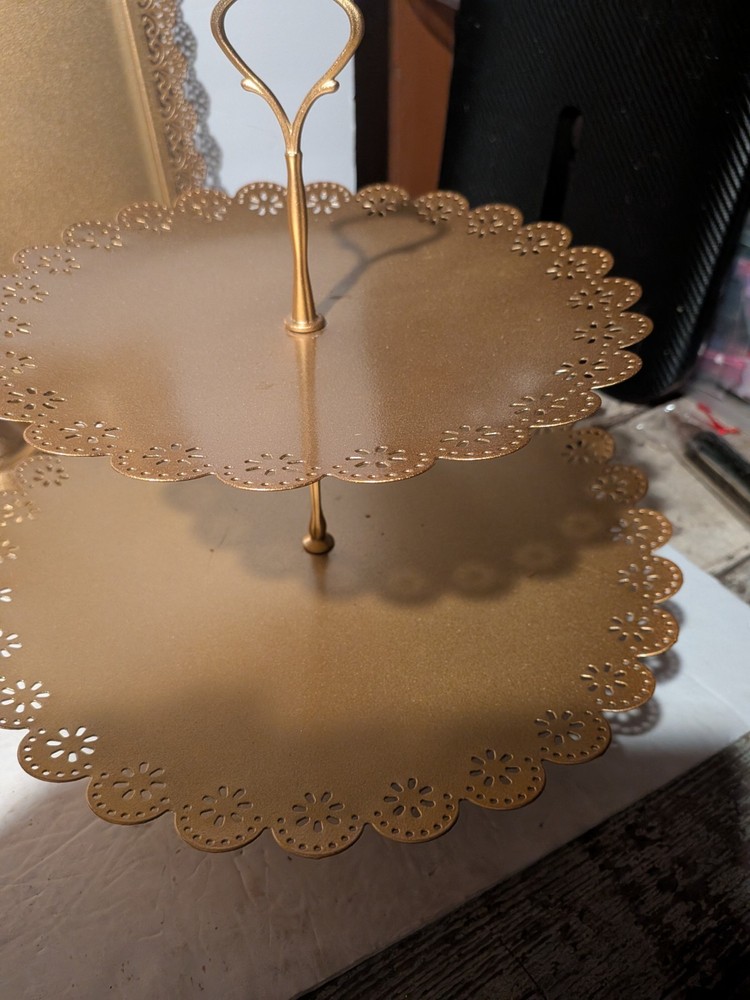 Gold Painted Food Display Set
