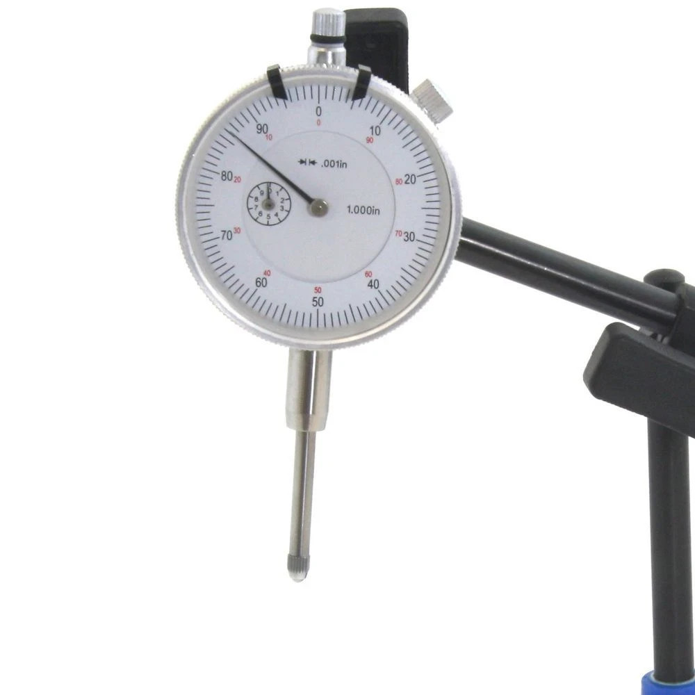LONG RANGE DIAL INDICATOR 1"/0.001"+ MAGNETIC MAG BASE +CASE TEST SET AUTO TOOLS