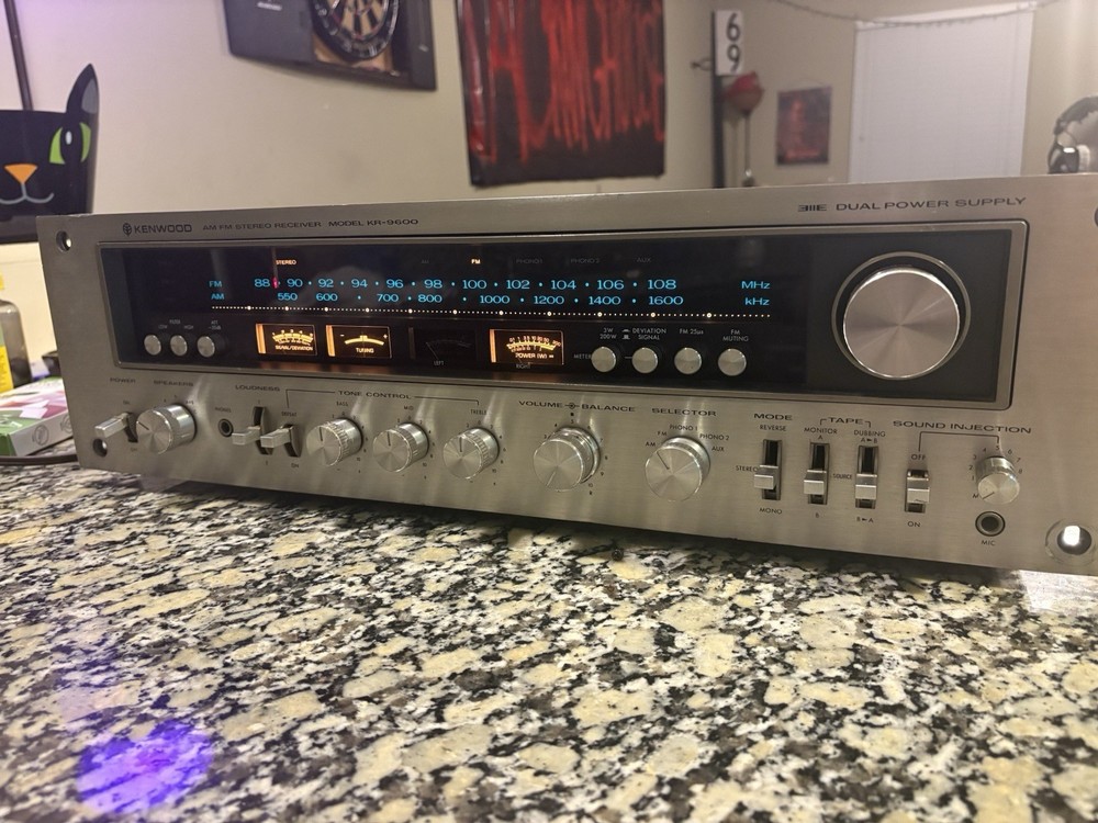 Kenwood KR-9600 Stereo Receiver Tested and Working (BOTH CHANNELS WORK)