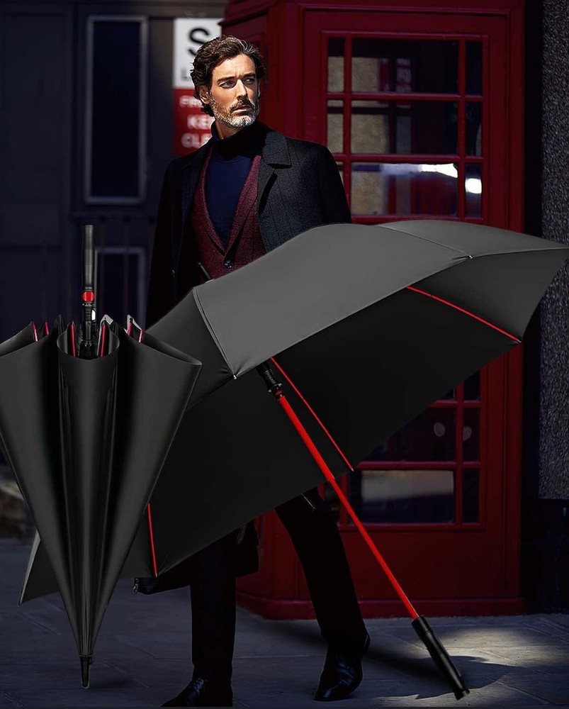 Automatic Open Golf Umbrella，Extra-Large Oversized 62 Inch Windproof Rain Stick