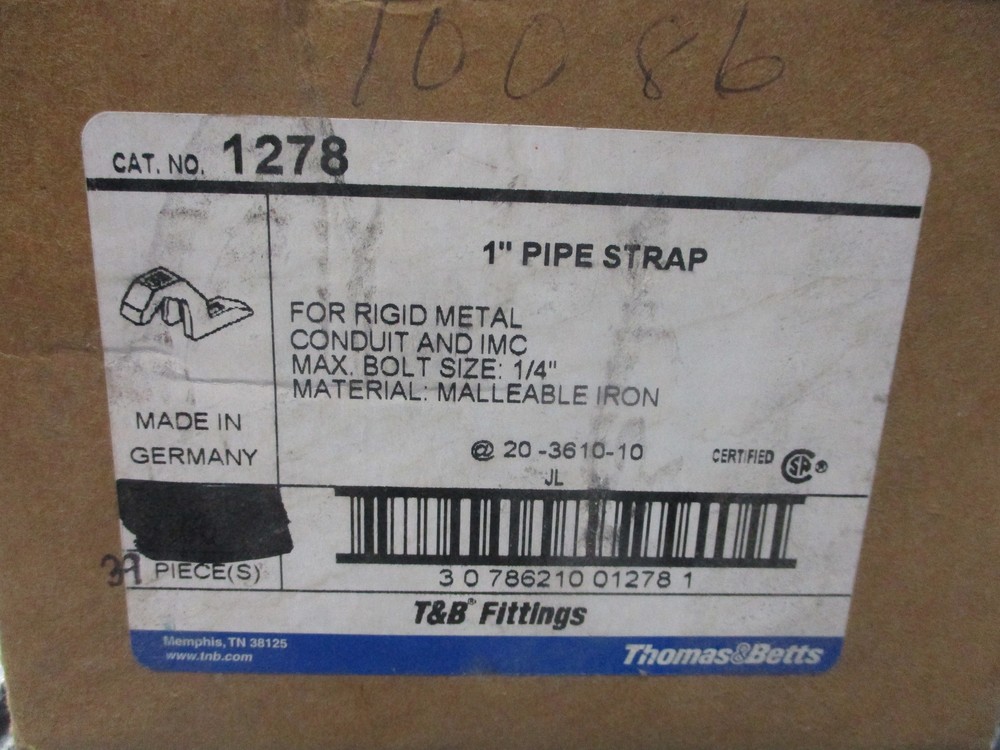 THOMAS & BETTS 1278 PIPE STRAP PKG OF 39 NSMP