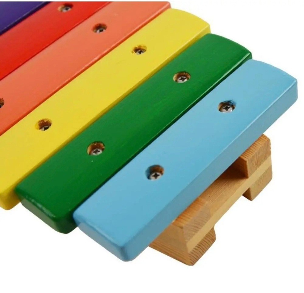 Rainbow Xylophone 15 Note, Two Octaves G-G Colour-Coded with Beaters - A-Star