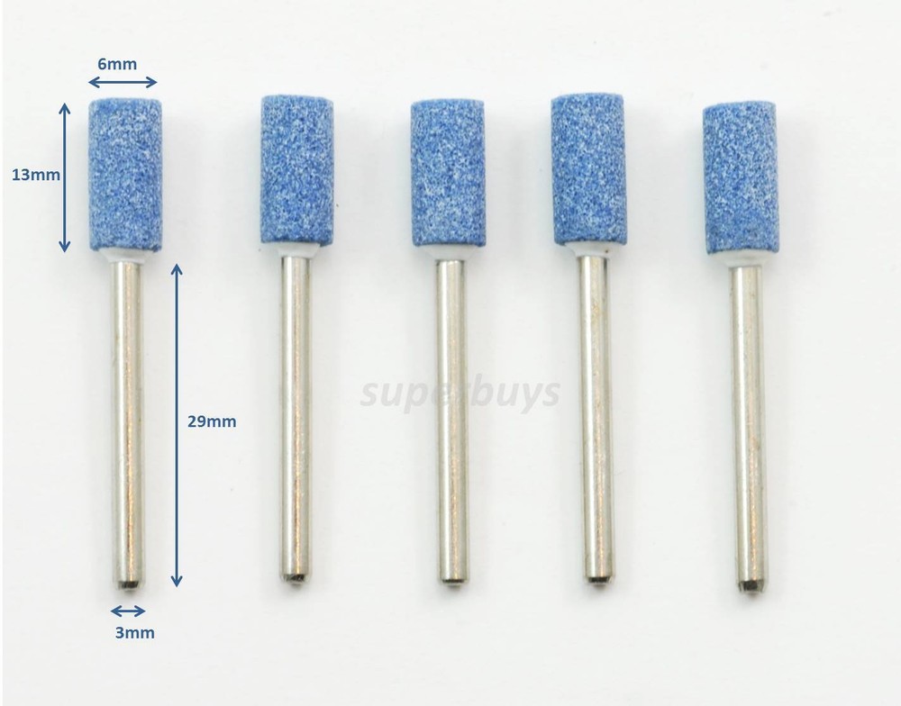 5pc 6mm Ceramic Stone Sharpen Sharpening Grinding Die Grinder Drill Bit Tool