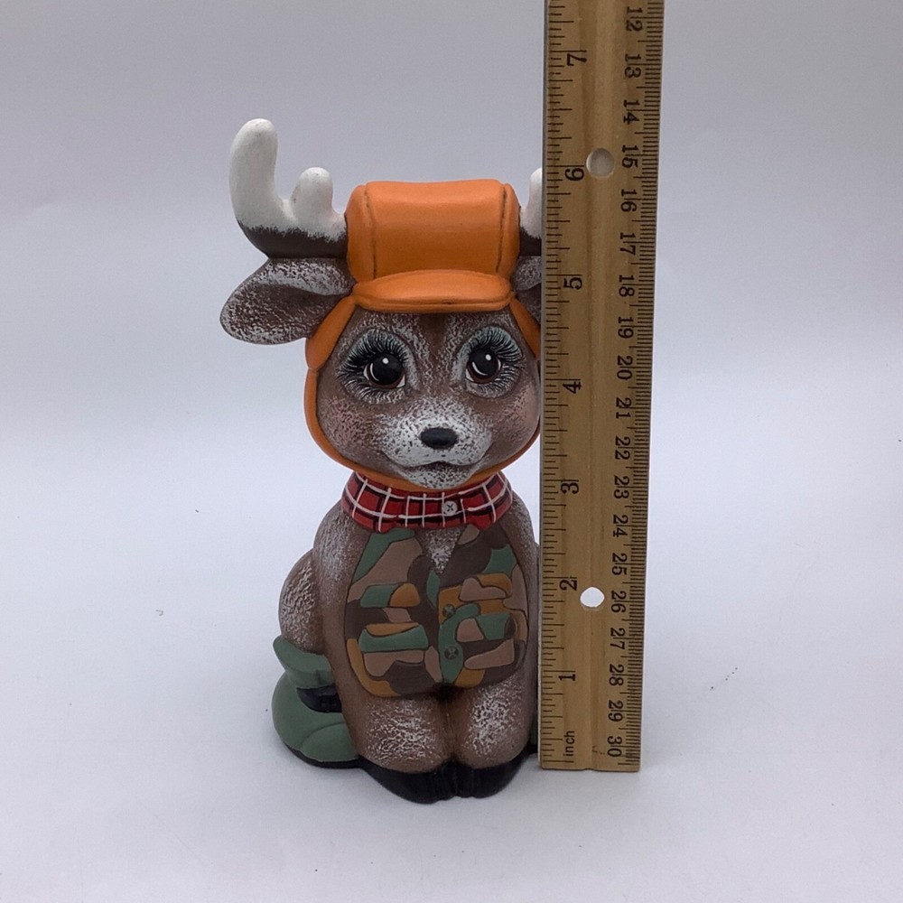 Deer Hunter Painted Ceramic 6.5” Orange Hat Camouflage Vest