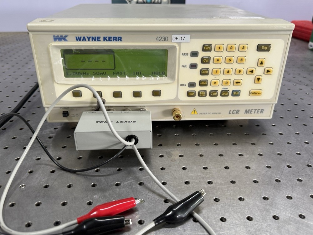 Wayne Kerr 4230 LCR Meter w/ Leads – Powers On, Calibrate Mode – Untested