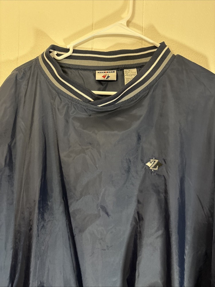 Men's Jerzees Pullover Windbreaker XL Navy Blue Golf Pullover Jacket