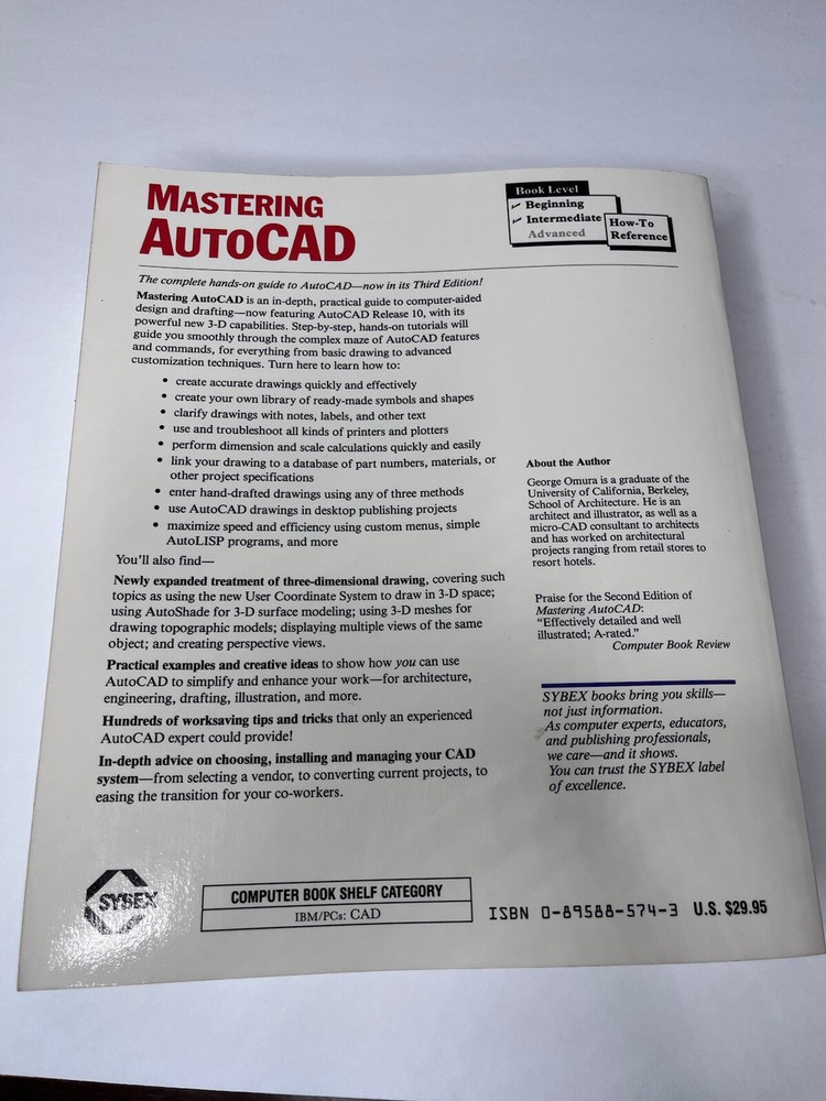 Mastering AutoCAD Third Edition George Omura 1989