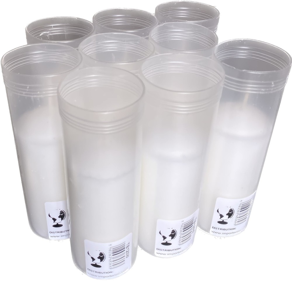 6" Tall Pillar Replaceable Cemetery Candle Inserts Pack of 9