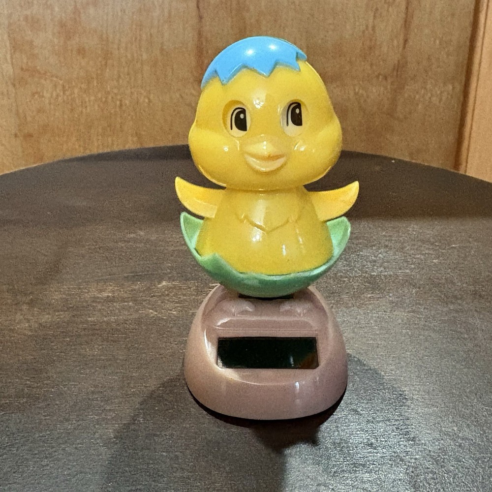 Solar Powered Dancing Toy Easter Chick In Blue Easter Egg Tested Working
