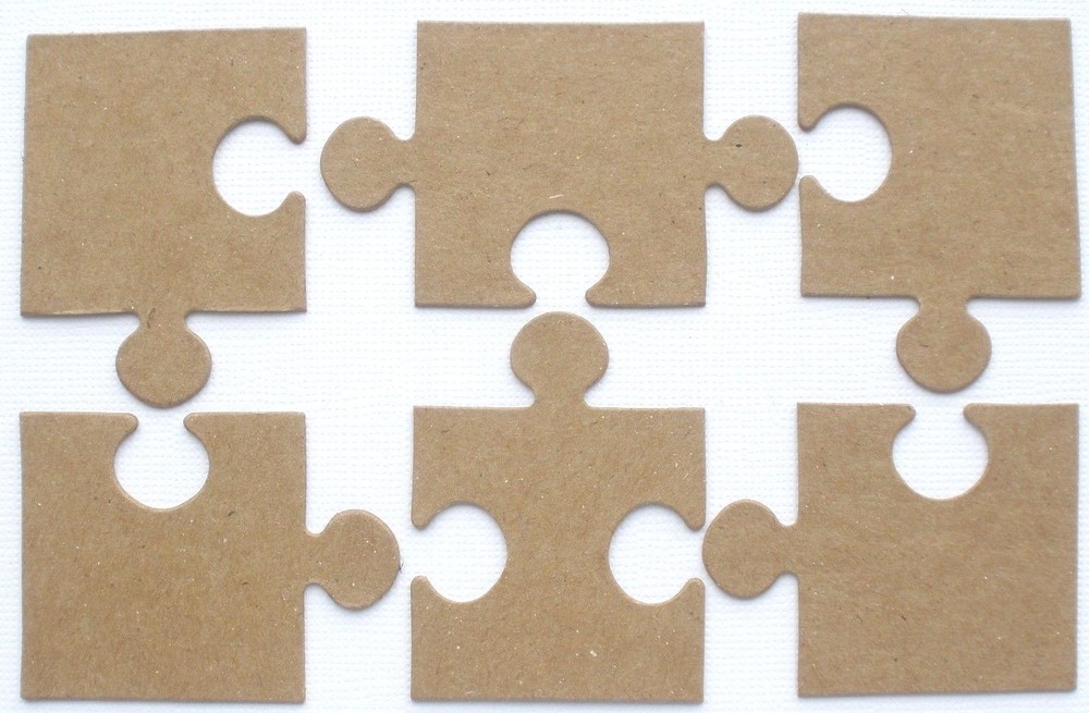 {4} *PUZZLES* Small Puzzle Pieces Bare Chipboard Die Cuts