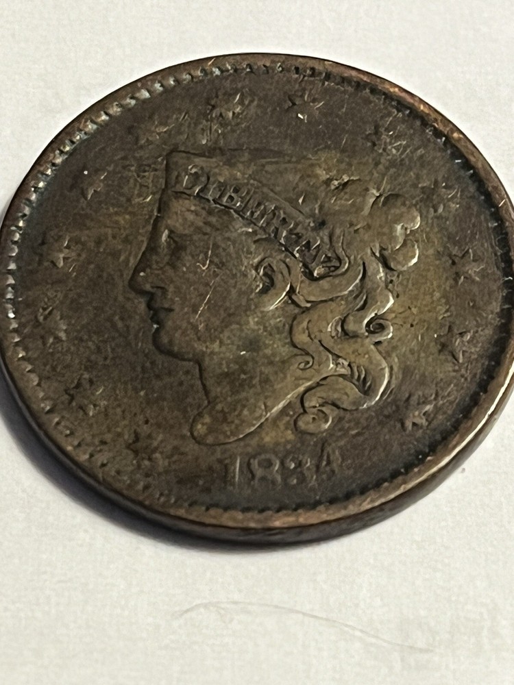 1834 large cent us coins