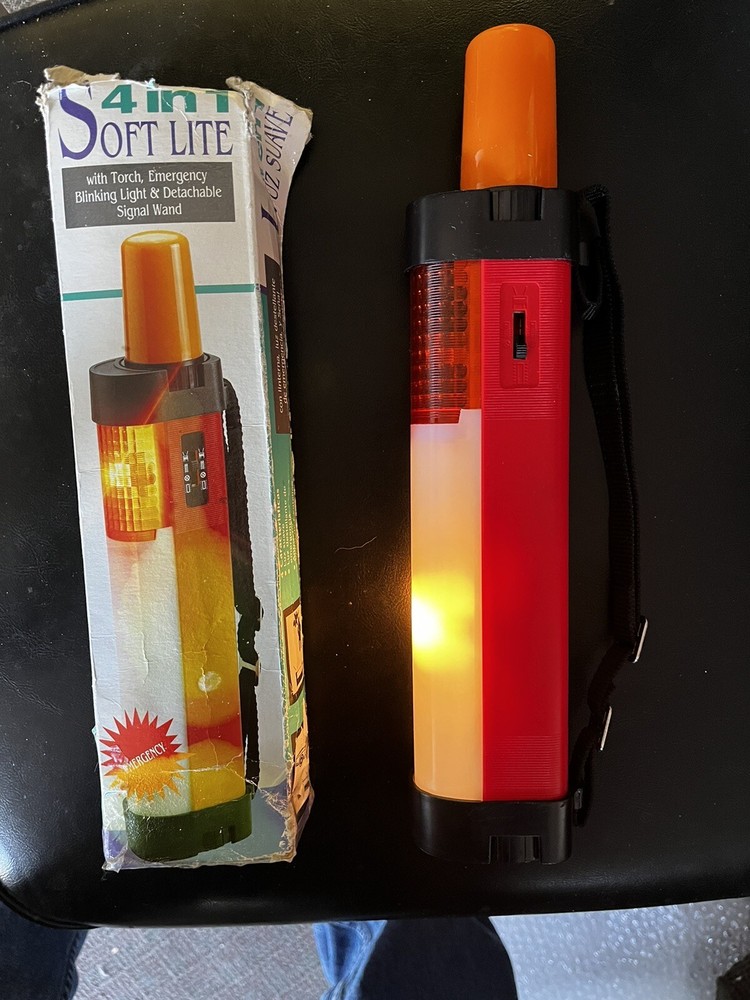4 in 1 SOFT LITE EMERGENCY LIGHT Auto Safety Camping Torch Blinking Original Box