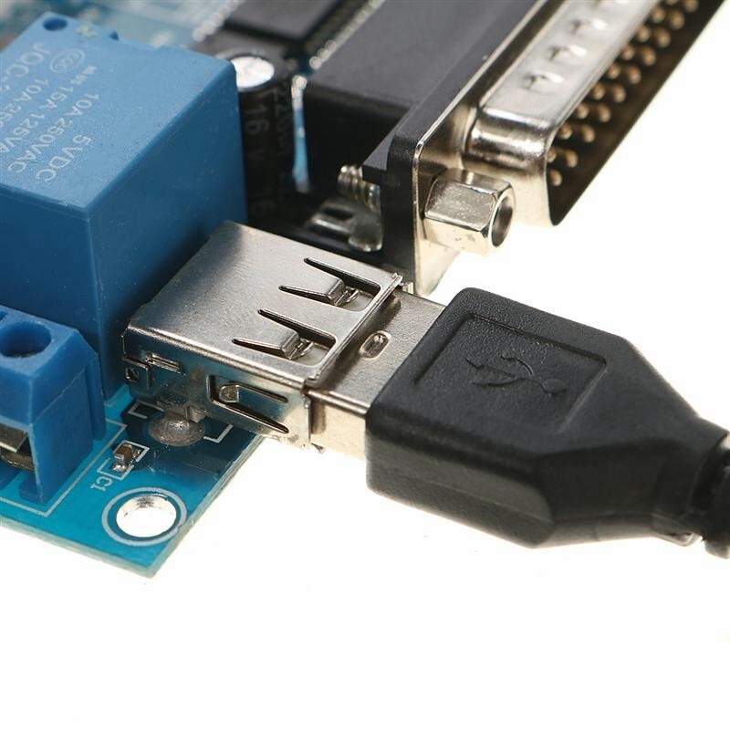 5 Axis CNC Interface Adapter Breakout Board For Stepper Motor Driver Mach3 W/USB