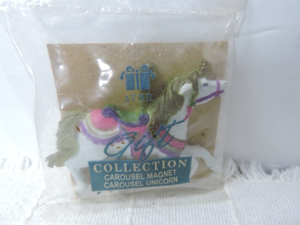 Avon Collection carousel horse magnets two different poses