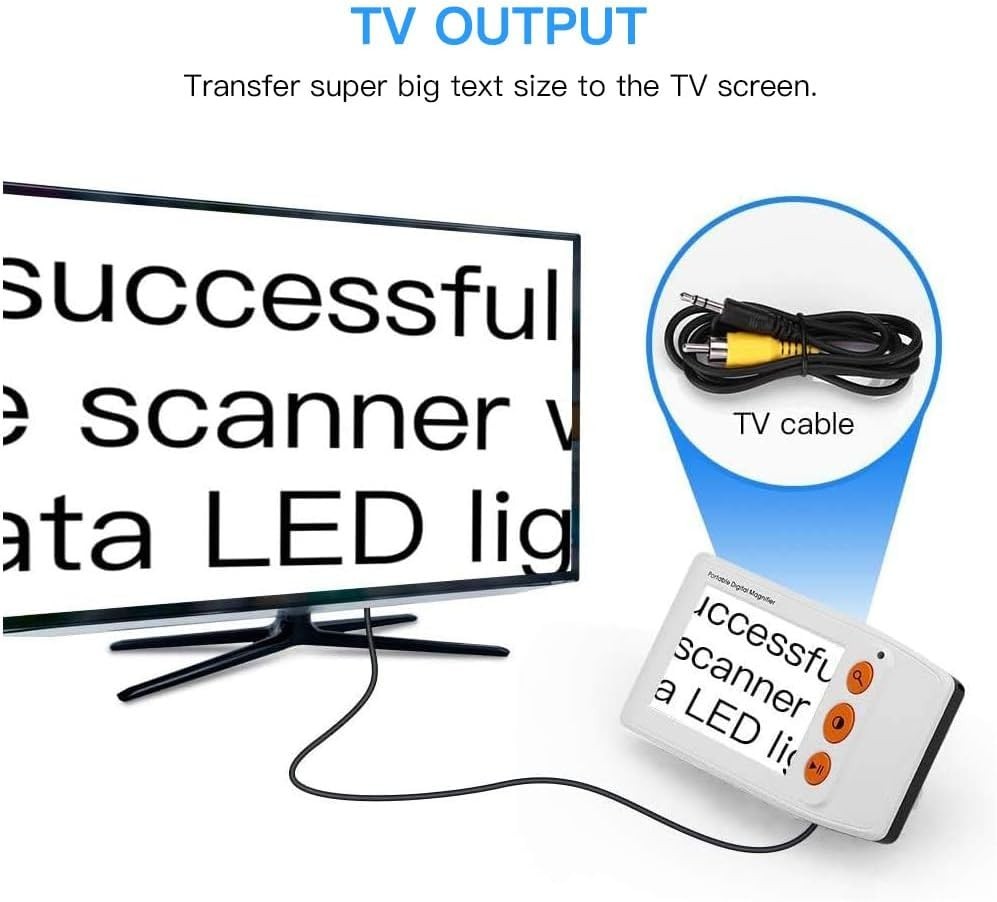 Compact Video Magnifier Portable Electronic Aid 2x-25x Zoom