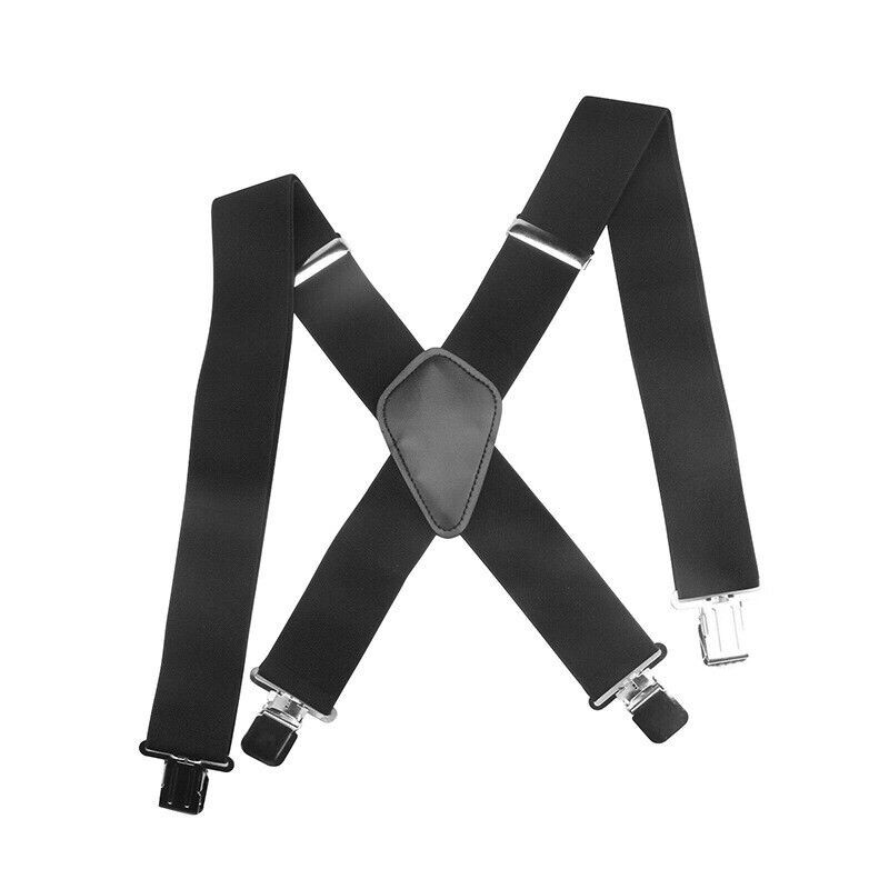 Adjustable General Pants Cross X Shape Suspender Strap Leather Crosspatch c
