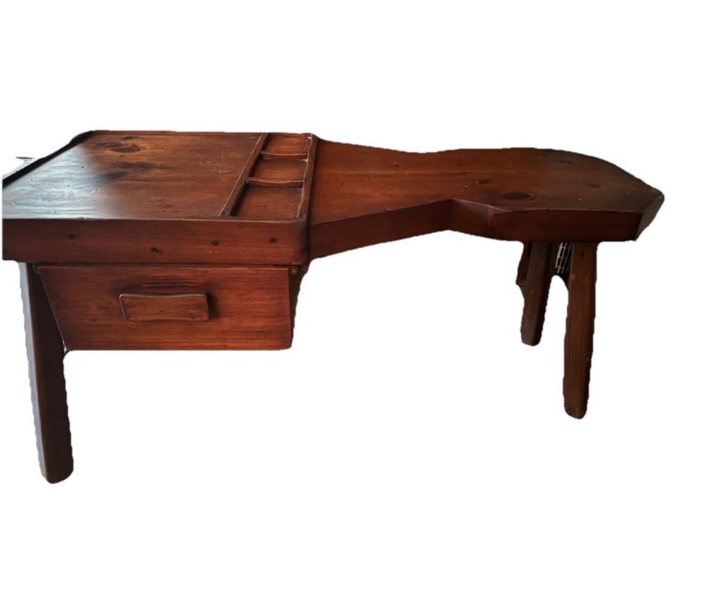 Antique Handcrafted Cobblers Bench Solid Maple Primitive Farmhouse ￼Rustic Piece