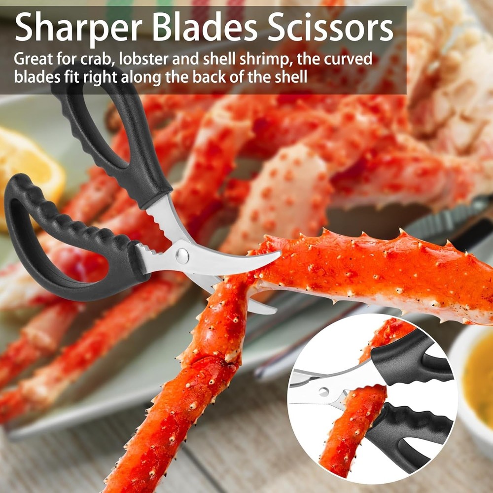Professional Seafood Cracker and Sheller Set: 9 Durable Tools for Easy Serving