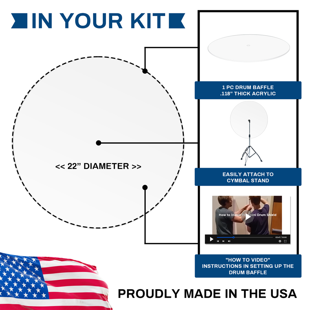 Clear Acrylic Baffle Cymbal Shields Sound Barrier