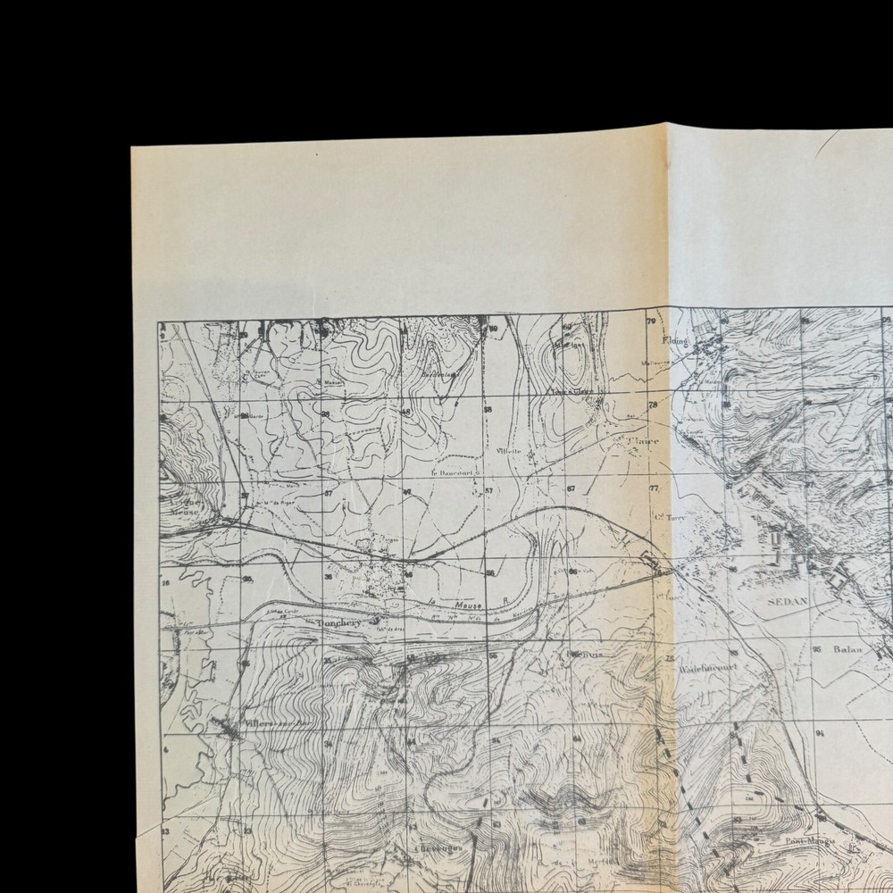 RARE! World War I Sedan Operation Western Front AEF Operations Map