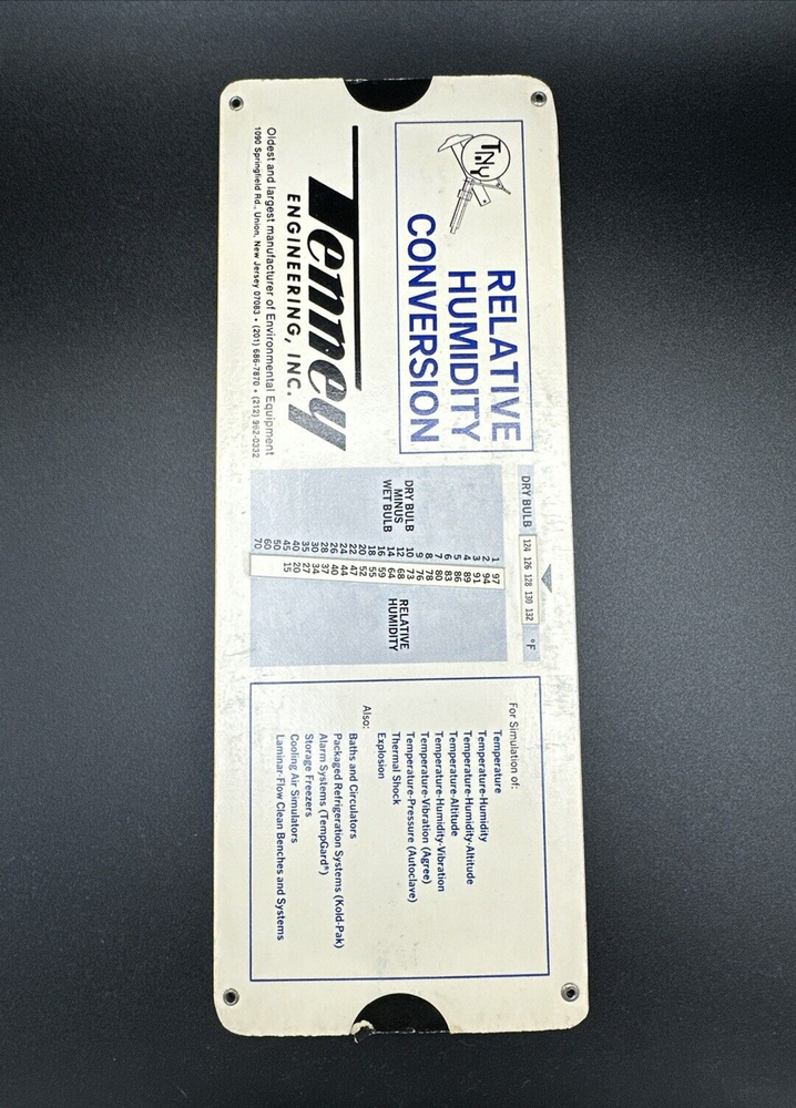 Vintage 1974 Perrygraf Temperature & Relative Humidity Conversion Slide Rule