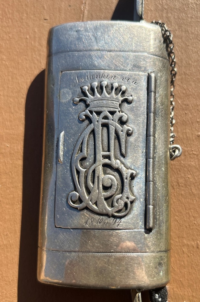 Antique German Silver Cigarette Vesta Case, Custom Made