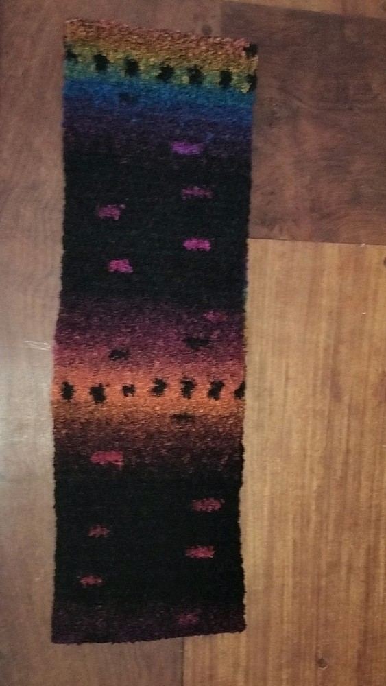 Handmade Multicolor Knit Infinity Scarf with Gradient Pattern