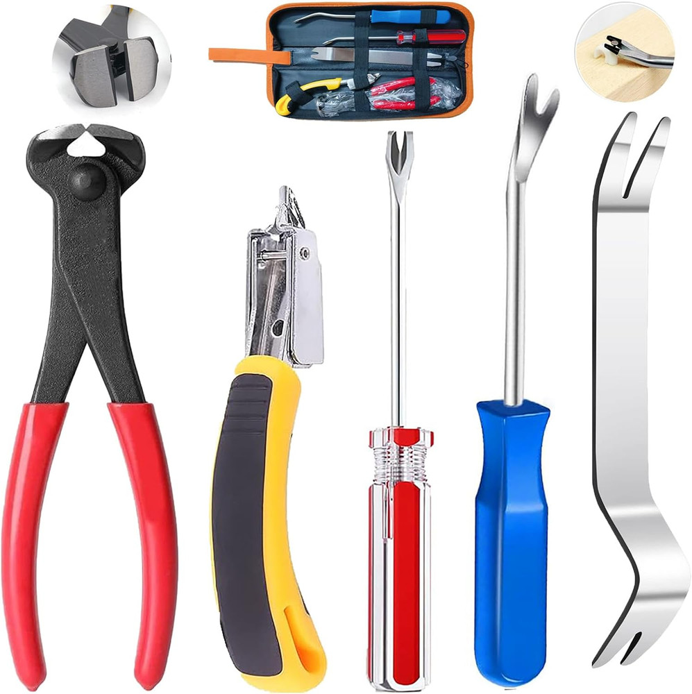 5Pcs Upholstery Staple Remover Tool with Nail Puller Pliers Tack Puller Staple P