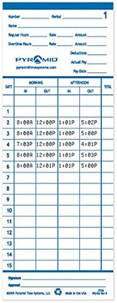 42426 Genuine and Authentic Double Sided Time Cards Built