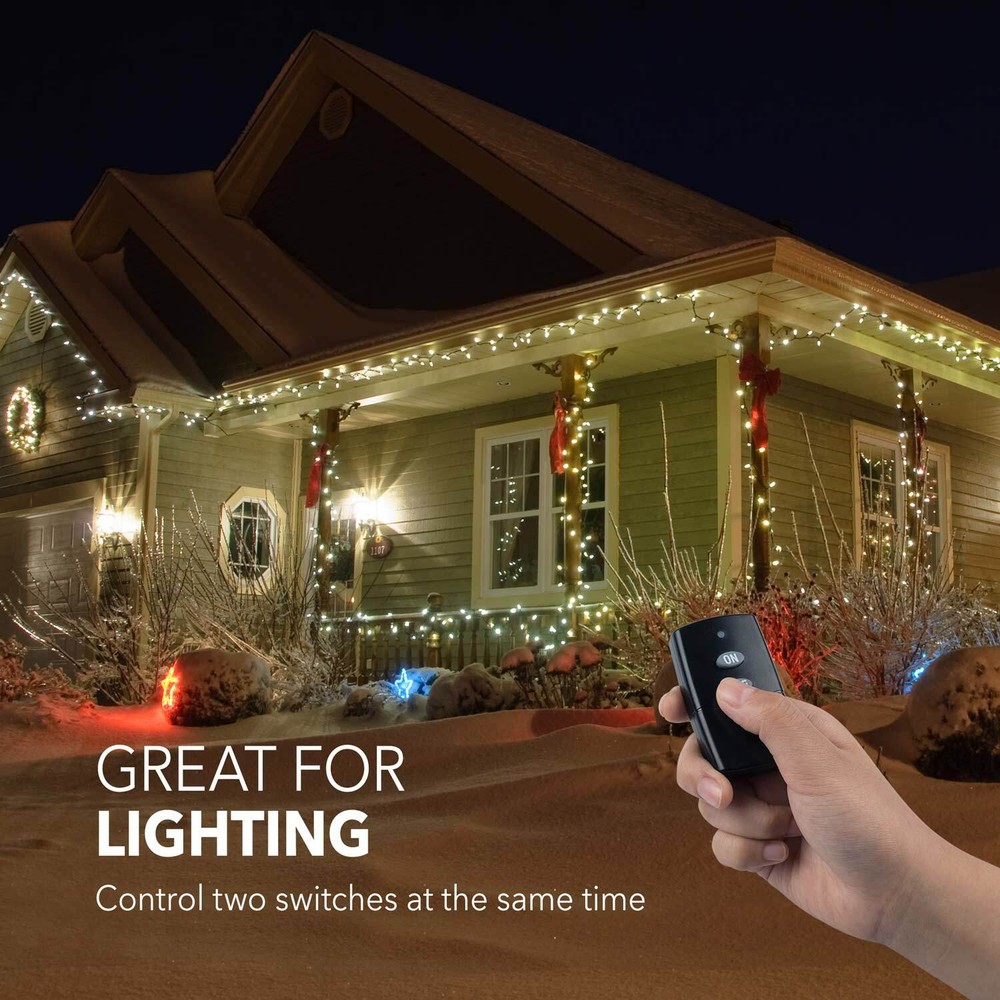 HBN Outdoor Wireless Remote Control Light Switch Outlet Plug 100 FT long Range