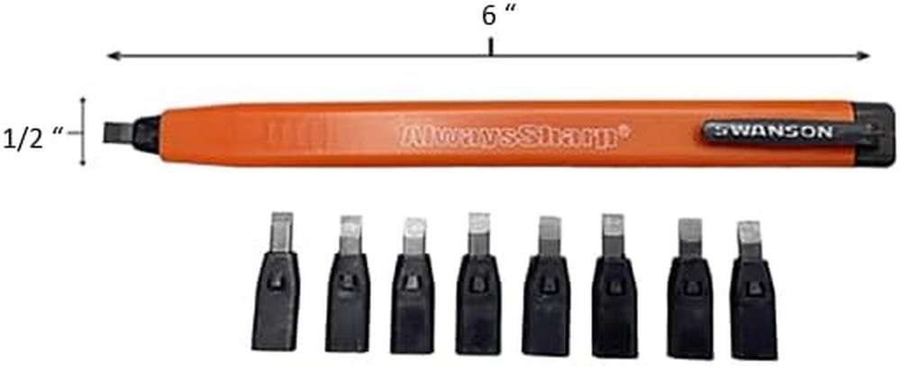 Co CP216 Alwayssharp Refillable Mechanical Carpenter Pencil, Two Pack, with 8 Mo
