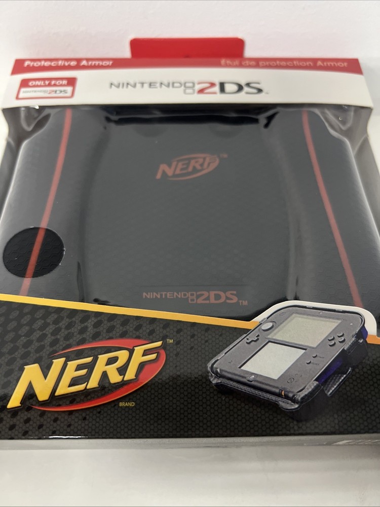 New - Red & Black Nerf Protective Armor Case Hand Grip Handle - NINTENDO 2DS