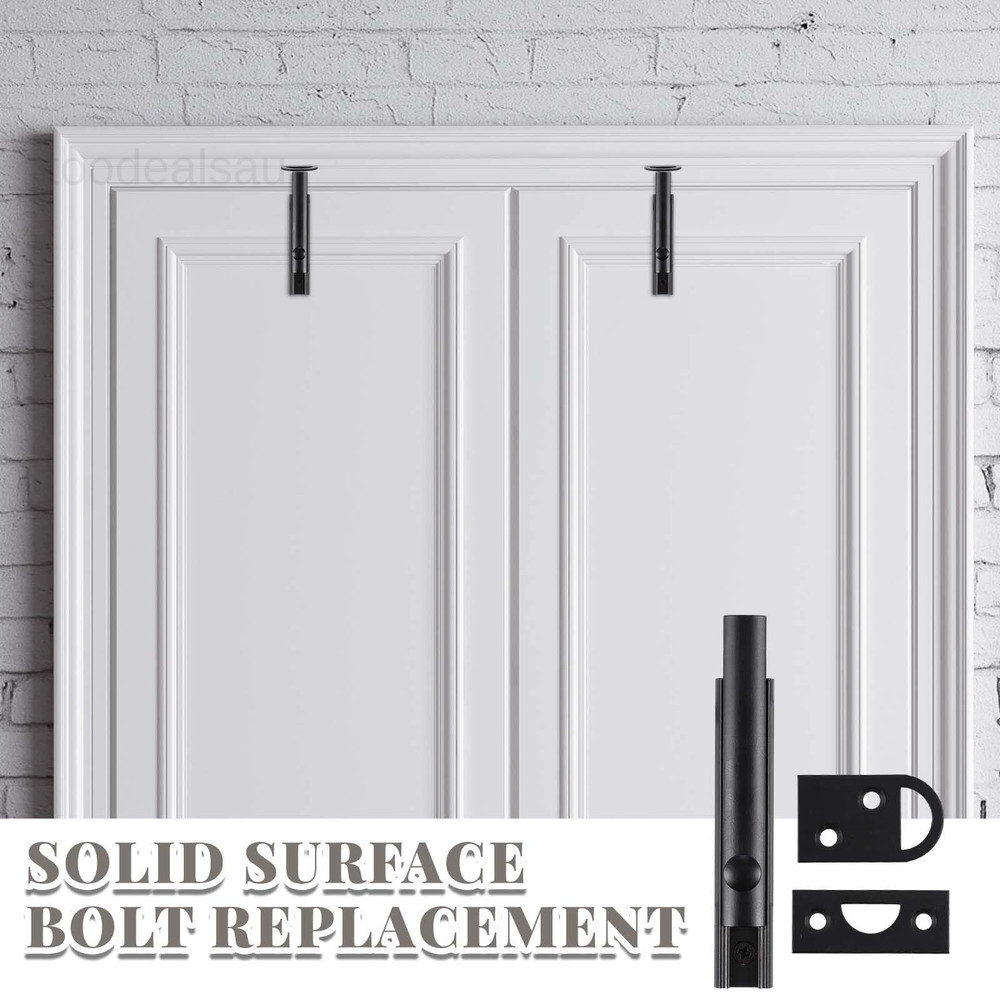 4 Pcs Solid Brass Surface Bolt Door Slide 4'', Matte Black